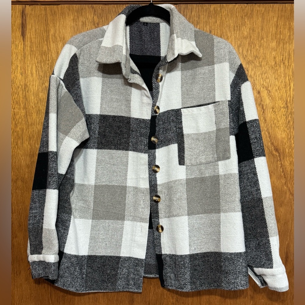 Plaid Button-Up Shacket